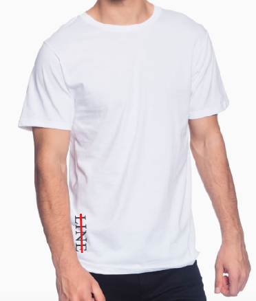 White vertical logo T