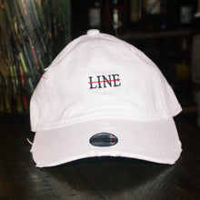 Load image into Gallery viewer, White line logo distessed dad cap
